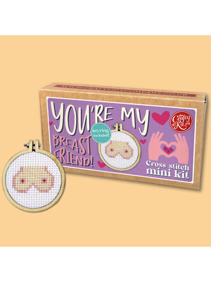 The Crafty Kit Company Borduurpakket Matchbox - You're my Breast Friend! - The Crafty Kit Company