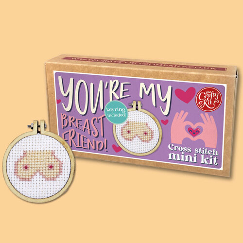 The Crafty Kit Company Borduurpakket Matchbox - You're my Breast Friend! - The Crafty Kit Company