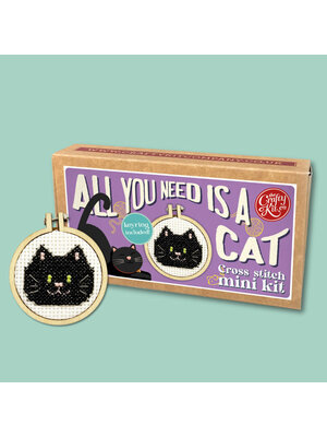 The Crafty Kit Company Borduurpakket Matchbox - All You Need is a Cat - The Crafty Kit Company