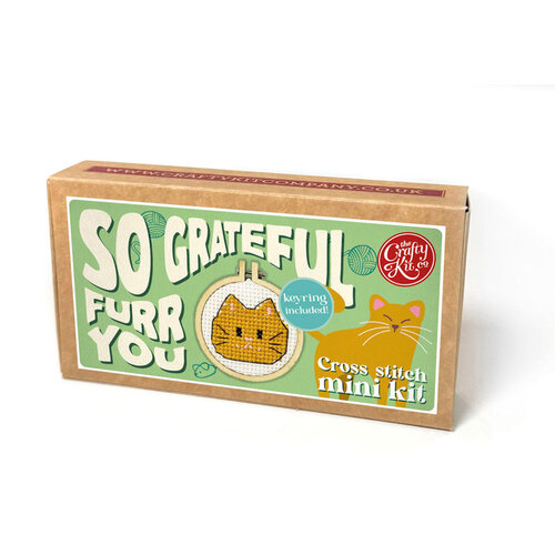The Crafty Kit Company Borduurpakket Matchbox - So Grateful Furr You - The Crafty Kit Company