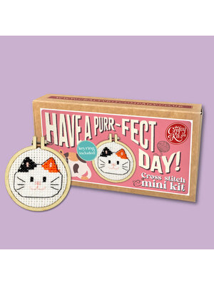 The Crafty Kit Company Borduurpakket Matchbox - Have a Purr-fect Day! - The Crafty Kit Company