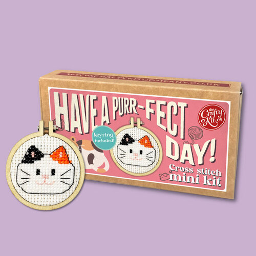 The Crafty Kit Company Borduurpakket Matchbox - Have a Purr-fect Day! - The Crafty Kit Company The Crafty Kit Company Borduurpakket Matchbox - Have a Purr-fect Day! - The Crafty Kit Company