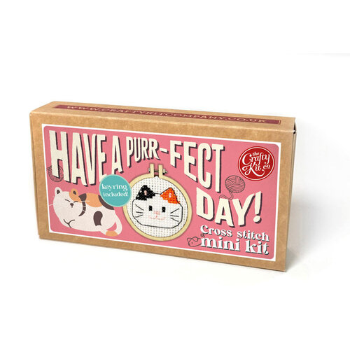The Crafty Kit Company Borduurpakket Matchbox - Have a Purr-fect Day! - The Crafty Kit Company The Crafty Kit Company Borduurpakket Matchbox - Have a Purr-fect Day! - The Crafty Kit Company