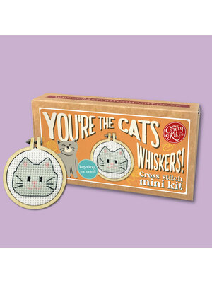 The Crafty Kit Company Borduurpakket Matchbox - You're the Cats Whiskers! - The Crafty Kit Company
