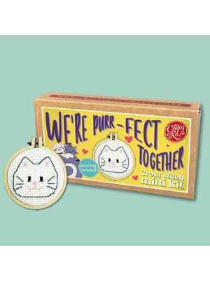 The Crafty Kit Company Borduurpakket Matchbox - We're Purr-fect Together! - The Crafty Kit Company