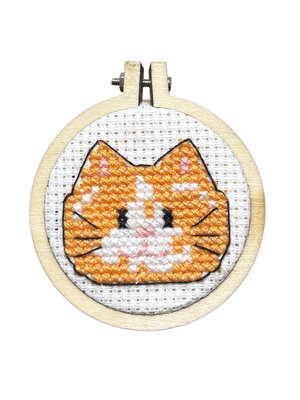 The Crafty Kit Company -  Borduurpakket Matchbox - Keep Calm and Purr On! - The Crafty Kit Company