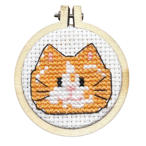 The Crafty Kit Company Borduurpakket Matchbox - Keep Calm and Purr On! - The Crafty Kit Company