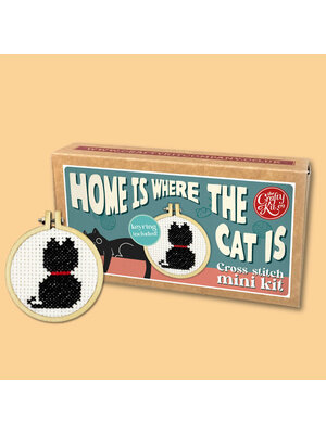 The Crafty Kit Company Borduurpakket Matchbox - Home is Where the Cat is - The Crafty Kit Company