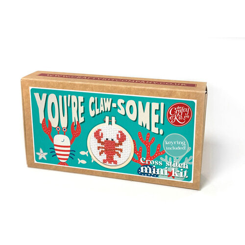 The Crafty Kit Company Borduurpakket Matchbox - You're Claw-some! - The Crafty Kit Company