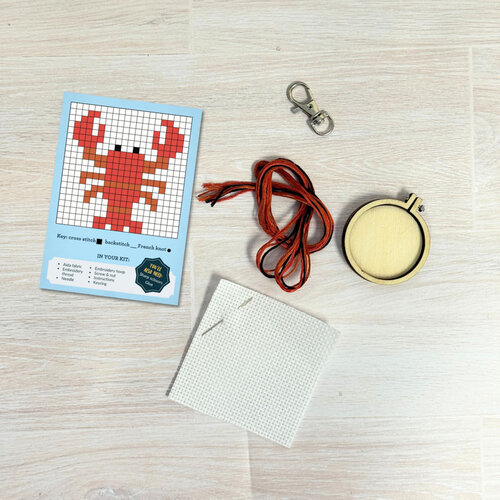 The Crafty Kit Company Borduurpakket Matchbox - You're Claw-some! - The Crafty Kit Company