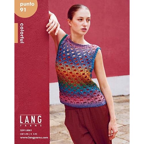 Lang Yarns Haakpakket Lang Yarns - Gehaakte Shawl Domenica (Model 5) - Eternity