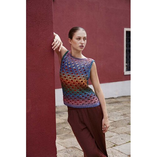 Lang Yarns Haakpakket Lang Yarns - Mouwloos truitje Poppy (model 7) - Quattro Dégradé