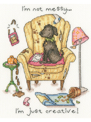 Bothy Threads Borduurpakket Cockadoodle - Mucky Pup - Bothy Threads Bothy Threads Borduurpakket Cockadoodle - Mucky Pup - Bothy Threads