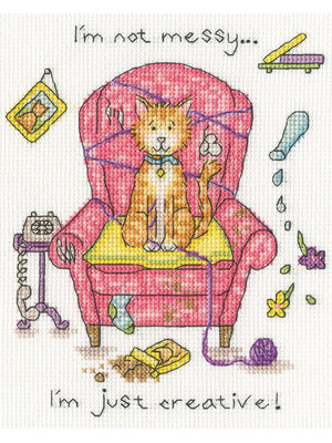 Bothy Threads Borduurpakket Cockadoodle - Crafty Cat - Bothy Threads Bothy Threads Borduurpakket Cockadoodle - Crafty Cat - Bothy Threads