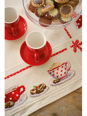 Vervaco Aida tafelkleed kit Op de koffie