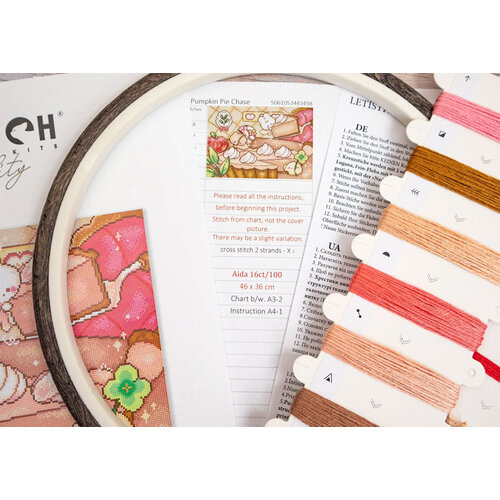 Leti Stitch Borduurpakket Pumpkin Pie Chase - Leti Stitch Leti Stitch Borduurpakket Pumpkin Pie Chase - Leti Stitch