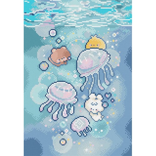 Leti Stitch Borduurpakket Jellyfish Dance - Leti Stitch Leti Stitch Borduurpakket Jellyfish Dance - Leti Stitch