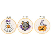 Miniatuur kit met borduurring Halloween set van 3 – Vervaco
