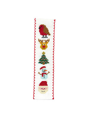The Crafty Kit Company -  Borduurpakket Boekenlegger Festive Friends - The Crafty Kit Company