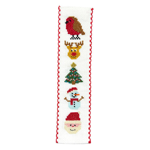 The Crafty Kit Company Borduurpakket Bookmark Festive Friends - The Crafty Kit Company