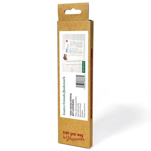 The Crafty Kit Company Borduurpakket Bookmark Festive Friends - The Crafty Kit Company