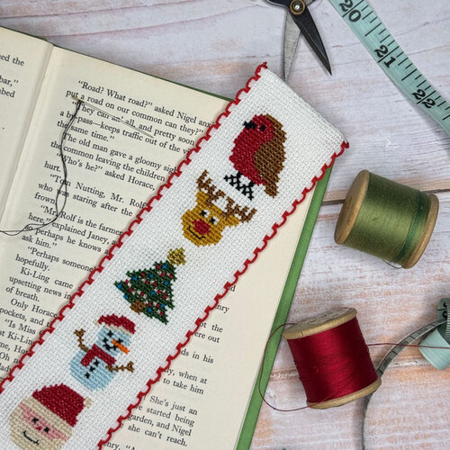 The Crafty Kit Company Borduurpakket Bookmark Festive Friends - The Crafty Kit Company
