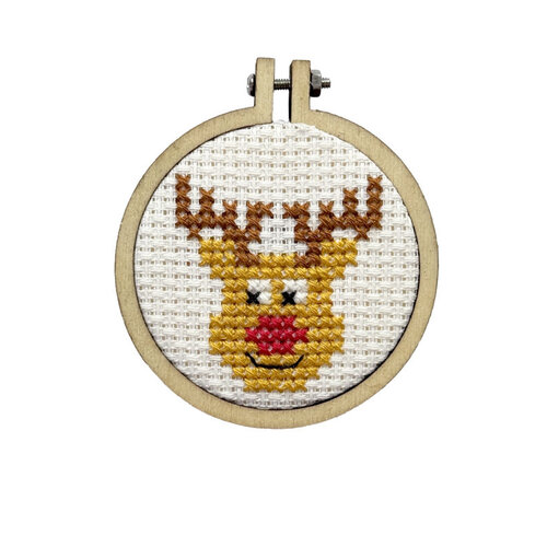 The Crafty Kit Company Borduurpakket Matchbox Leading the Sleigh, the Rudolph Way! - The Crafty Kit Company