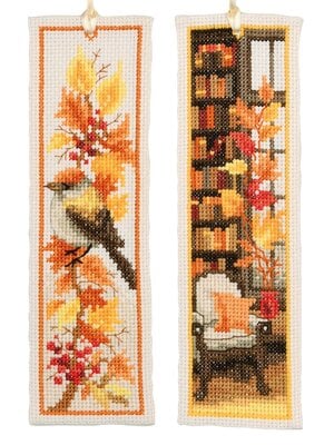 Vervaco Official Bladwijzer kit Herfst set van 2 Vervaco Official Bladwijzer kit Herfst set van 2