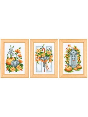 Vervaco Official Miniatuur kit Herfst set van 3 Vervaco Official Miniatuur kit Herfst set van 3
