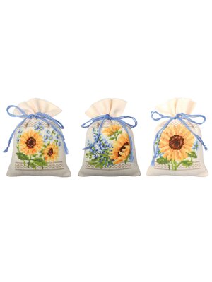 Vervaco Official Kruidenzakje kit Zonnebloemen set van 3 Vervaco Official Kruidenzakje kit Zonnebloemen set van 3