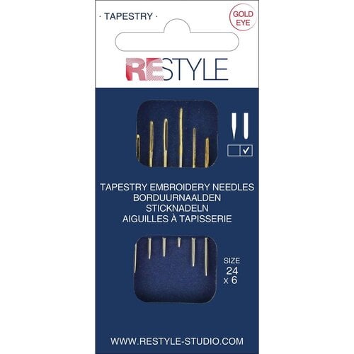 Restyle Restyle | Borduurnaalden met ronde punt | 6 naalden | #24 Restyle Restyle | Borduurnaalden met ronde punt | 6 naalden | #24