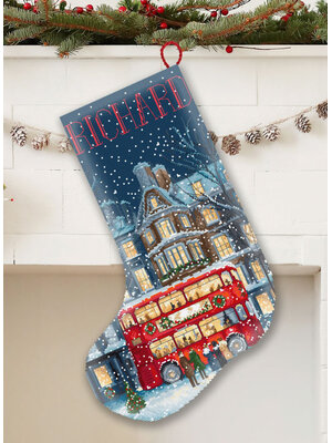 Leti Stitch Borduurpakket London Christmas Bus Stocking - Leti Stitch Leti Stitch Borduurpakket London Christmas Bus Stocking - Leti Stitch