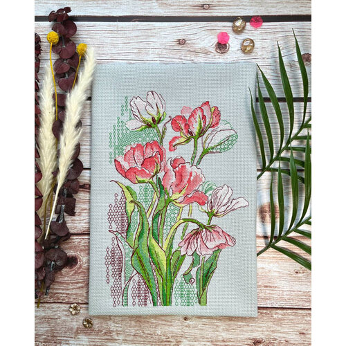 RIOLISf Borduurpakket Graceful Tulips - RIOLIS RIOLISf Borduurpakket Graceful Tulips - RIOLIS