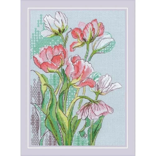 RIOLISf Borduurpakket Graceful Tulips - RIOLIS RIOLISf Borduurpakket Graceful Tulips - RIOLIS