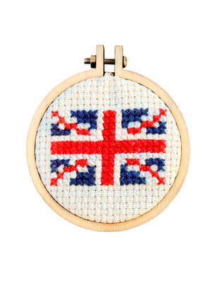 The Crafty Kit Company -  Borduurpakket Matchbox Kit - Greetings from Great Britain! - The Crafty Kit Company