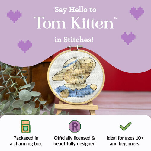 The Crafty Kit Company -  Borduurpakket Tom Kitten - The Crafty Kit Company