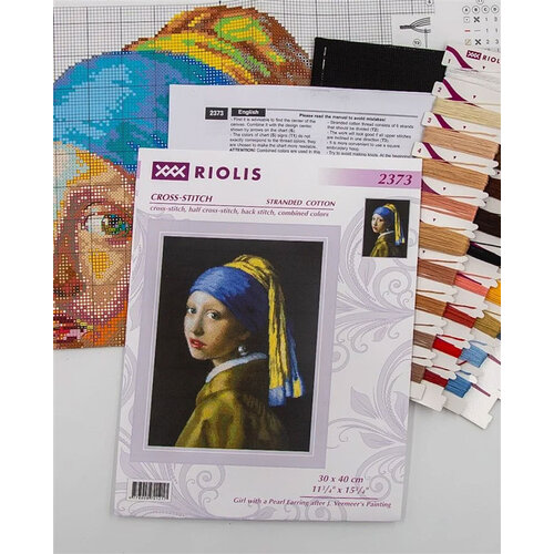 RIOLIS Borduurpakket Girl with a Pearl Earring after J. Vermeer's Painting - RIOLIS RIOLIS Borduurpakket Girl with a Pearl Earring after J. Vermeer's Painting - RIOLIS