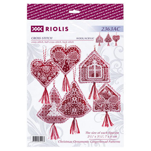 RIOLIS Borduurpakket Christmas Ornaments Gingerbread Patterns - RIOLIS RIOLIS Borduurpakket Christmas Ornaments Gingerbread Patterns - RIOLIS