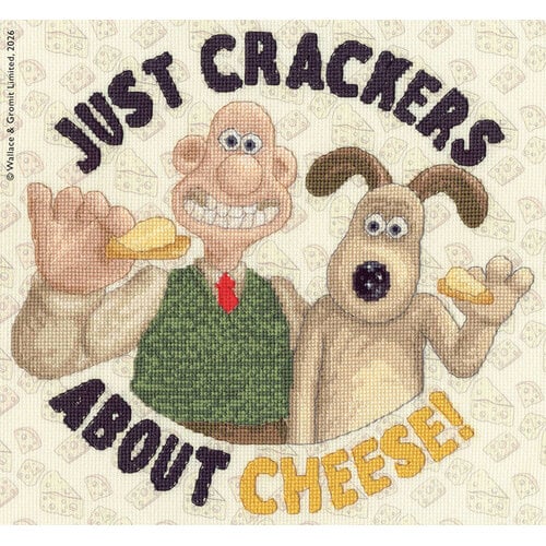Bothy Threads Borduurpakket Wallace & Gromit - Just Crackers About Cheese! - Bothy Threads