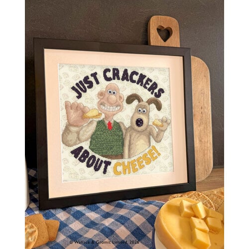 Bothy Threads Borduurpakket Wallace & Gromit - Just Crackers About Cheese! - Bothy Threads