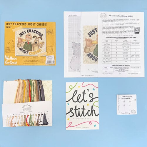 Bothy Threads Borduurpakket Wallace & Gromit - Just Crackers About Cheese! - Bothy Threads