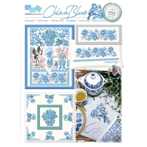 Lindner’s Kreuzstiche Patroon Lindner 173 - China blauw Lindner’s Kreuzstiche Patroon Lindner 173 - China blauw