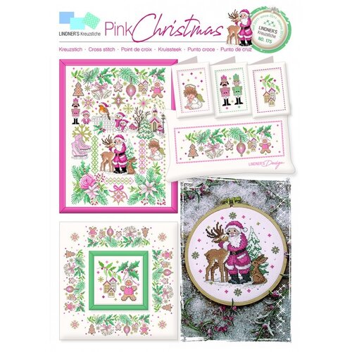 Lindner’s Kreuzstiche Patroon Lindner 175 - Roze Kerst