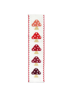 The Crafty Kit Company -  Borduurpakket Boekenlegger - Toadstools - The Crafty Kit Company