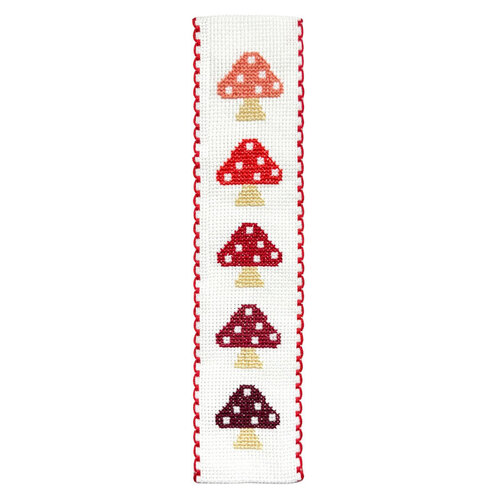 The Crafty Kit Company - Borduurpakket Boekenlegger - Toadstools - The Crafty Kit Company The Crafty Kit Company - Borduurpakket Boekenlegger - Toadstools - The Crafty Kit Company