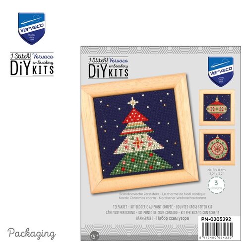 Vervaco Miniatuur kit Scandinavische kerstsfeer set van 3