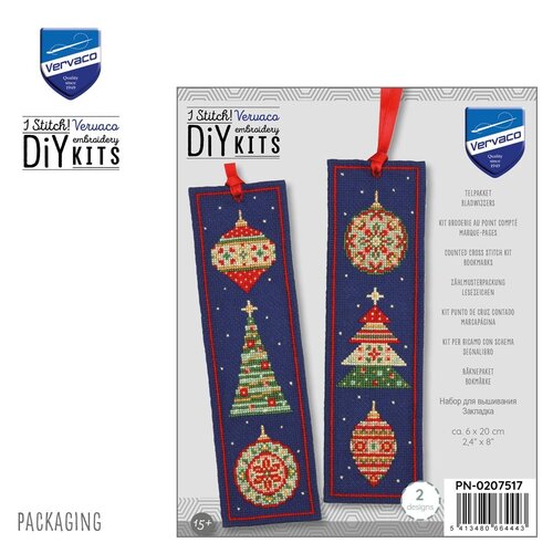 Vervaco Bladwijzer kit Scandinavische kerstsfeer set van 2