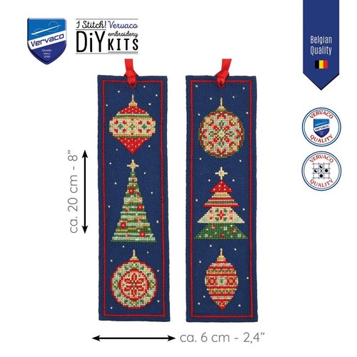 Vervaco Bladwijzer kit Scandinavische kerstsfeer set van 2