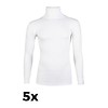 Unisex Thermo colshirt Lange Mouw Wolwit Bundel van 5