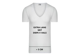 Beeren Ondergoed Beeren Extra lang Heren T-shirt met diepe V-hals M3000 Wit Beeren Ondergoed Beeren Extra lang Heren T-shirt met diepe V-hals M3000 Wit